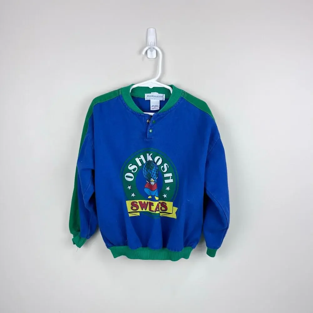 Vintage OshKosh B'gosh Blue Sweats Pullover 6 USA